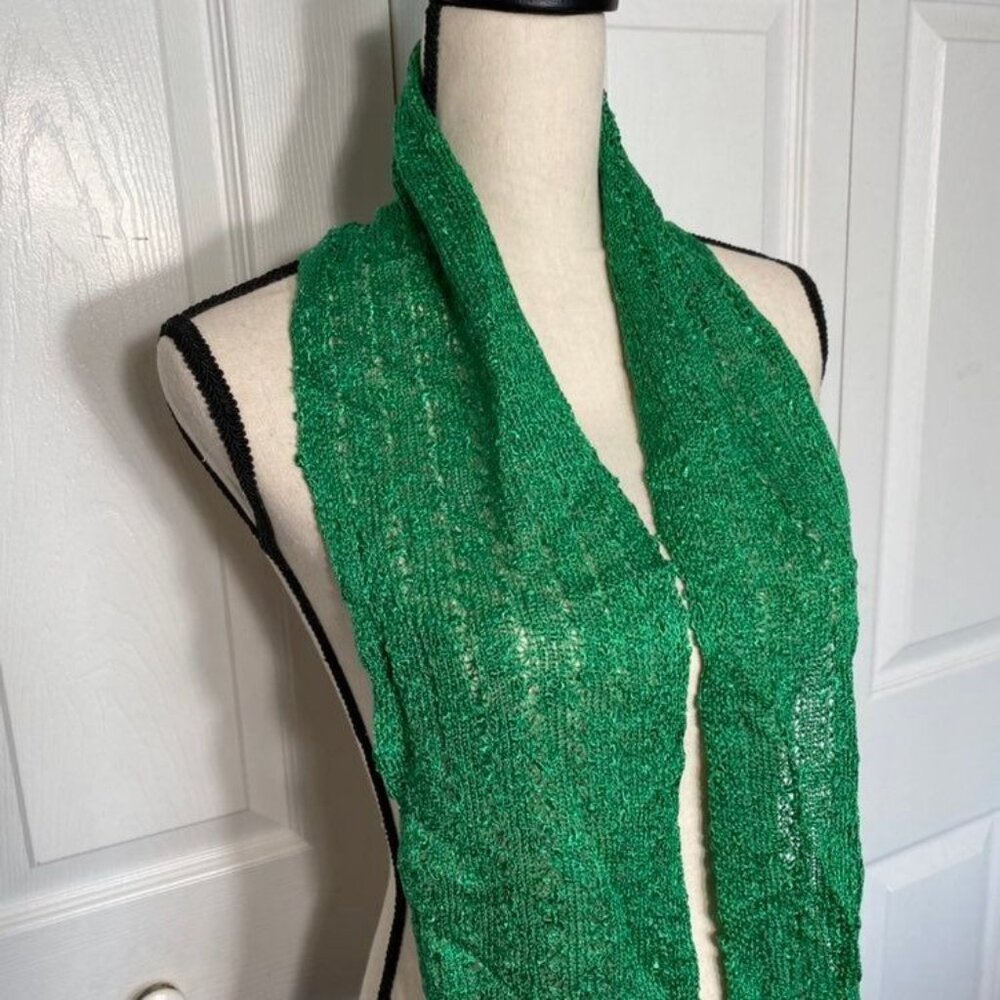 Emerald Green Crocheted Neck Scarf